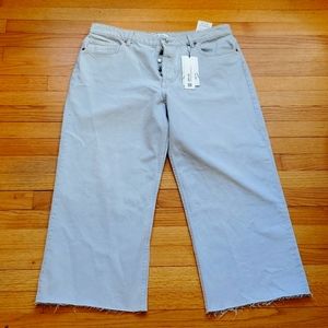 Zara Grunge Pant Size 14 Light Wash Denim NWT